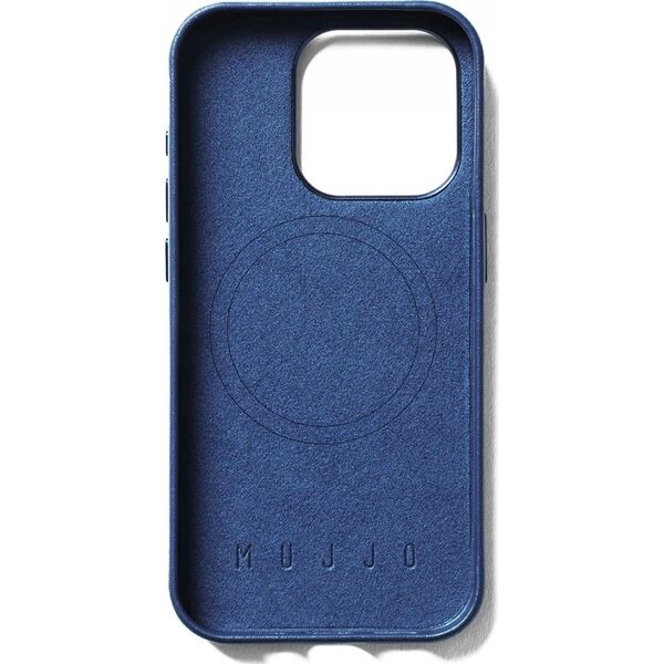 Troubadour Goods Limited Mujjo Full Leather Wallet Case - etui skórzane do iPhone 15 Pro kompatybilne z MagSafe (monaco blue)