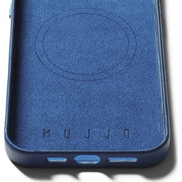 Troubadour Goods Limited Mujjo Full Leather Wallet Case - etui skórzane do iPhone 15 Pro kompatybilne z MagSafe (monaco blue)