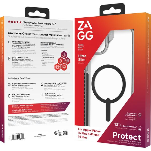 Zagg International ZAGG Santa Cruz Snap - obudowa ochronna do iPhone 14 Plus/15 Plus kompatybilna z MagSafe (black)