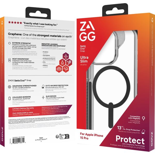 Zagg International ZAGG Santa Cruz Snap - obudowa ochronna do iPhone 15 Pro kompatybilna z MagSafe (black)
