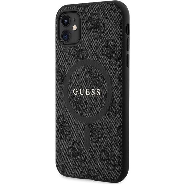 Guess Guess GUHMN61G4GFRK iPhone 11 6.1" / Xr czarny/black hardcase 4G Collection Leather Metal Logo MagSafe