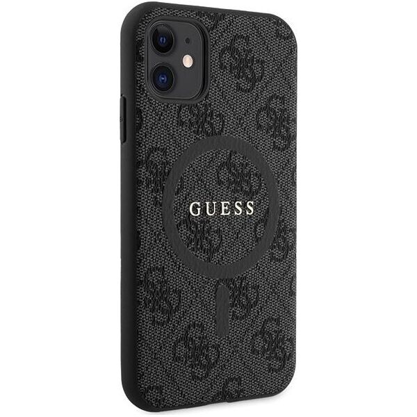 Guess Guess GUHMN61G4GFRK iPhone 11 6.1" / Xr czarny/black hardcase 4G Collection Leather Metal Logo MagSafe