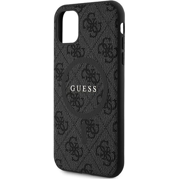 Guess Guess GUHMN61G4GFRK iPhone 11 6.1" / Xr czarny/black hardcase 4G Collection Leather Metal Logo MagSafe
