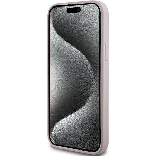 Guess Guess GUHMP15SG4GFRP iPhone 15 / 14 / 13 6.1" różowy/pink hardcase 4G Collection Leather Metal Logo MagSafe