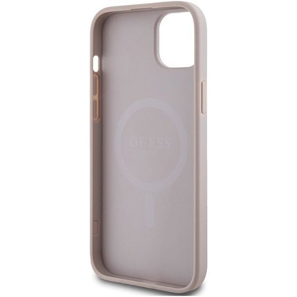 Guess Guess GUHMP15SG4GFRP iPhone 15 / 14 / 13 6.1" różowy/pink hardcase 4G Collection Leather Metal Logo MagSafe