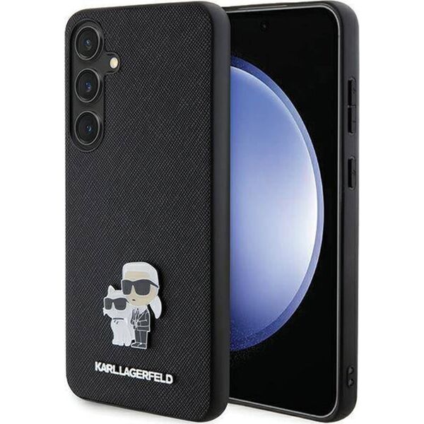 Karl Lagerfeld Etui Karl Lagerfeld KLHCS24SPSAKCMPK Samsung Galaxy S24 hardcase Saffiano Karl & Choupette Metal Pin czarny/black