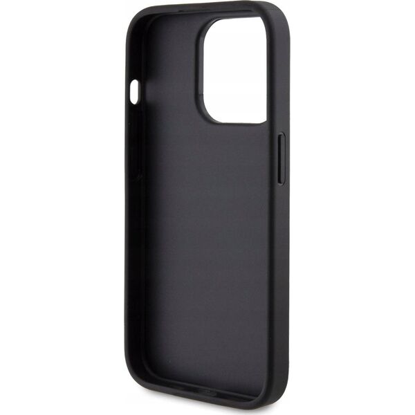 Guess Guess GUHCP15LG4GFGR iPhone 15 Pro 6.1" szary/grey hard case 4G Metal Gold Logo
