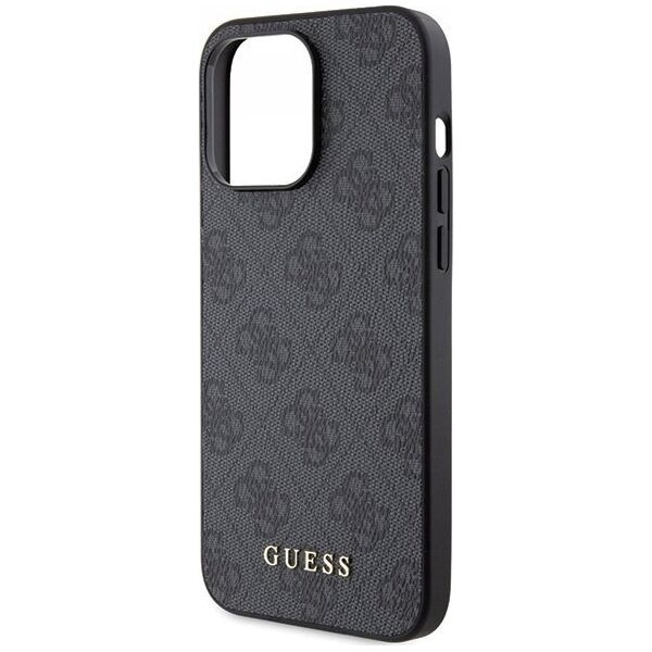 Guess Guess GUHCP15XG4GFGR iPhone 15 Pro Max 6.7" szary/grey hard case 4G Metal Gold Logo