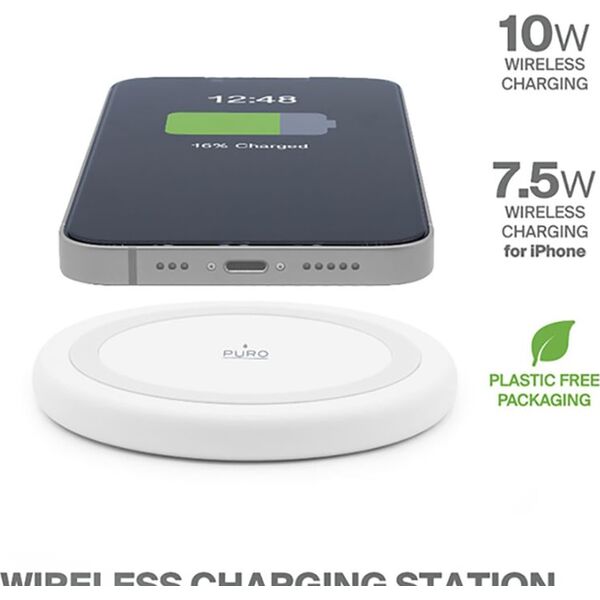 Ładowarka Puro Ładowarka indukcyjna PURO Wireless Charging Station QI 10W (biała)