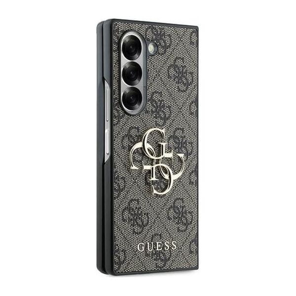 Guess Guess GUHCZFD64GMGBR Z Fold6 F956 brązowy/brown Leather 4G Metal Logo
