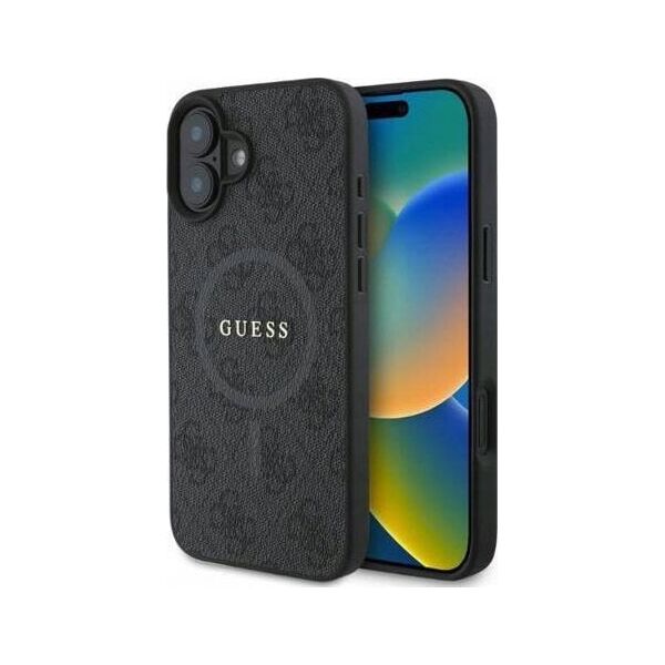 Guess Guess GUHMP16SG4GFRK iPhone 16 6.1" czarny/black hardcase 4G Ring Classic Logo MagSafe