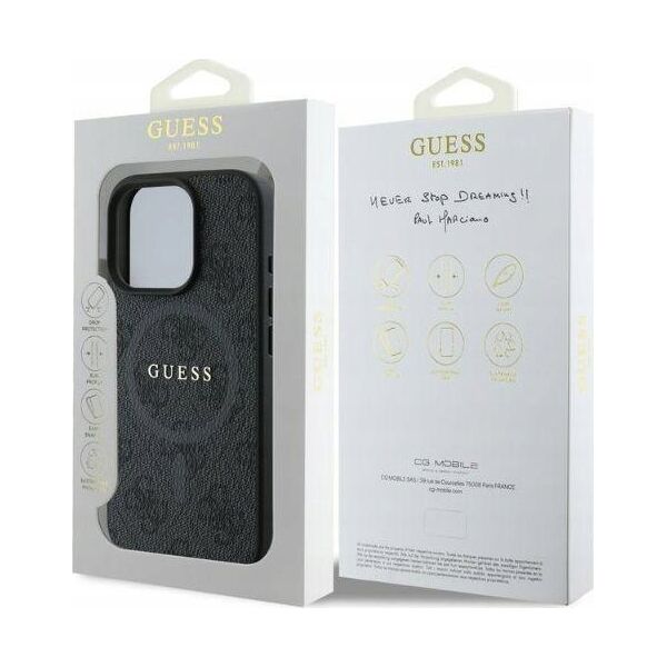 Guess Guess GUHMP16XG4GFRK iPhone 16 Pro Max 6.9" czarny/black hardcase 4G Ring Classic Logo MagSafe