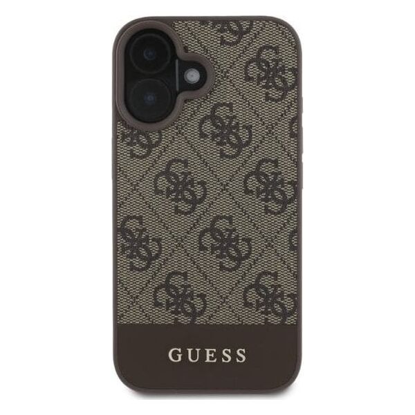 Guess Guess GUHCP16SG4GLBR iPhone 16 6.1" brązowy/brown hardcase 4G Bottom Stripe