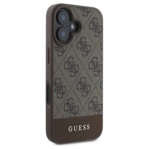 Guess Guess GUHCP16SG4GLBR iPhone 16 6.1" brązowy/brown hardcase 4G Bottom Stripe