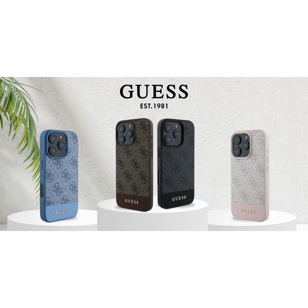 Guess Guess GUHCP16SG4GLBR iPhone 16 6.1" brązowy/brown hardcase 4G Bottom Stripe