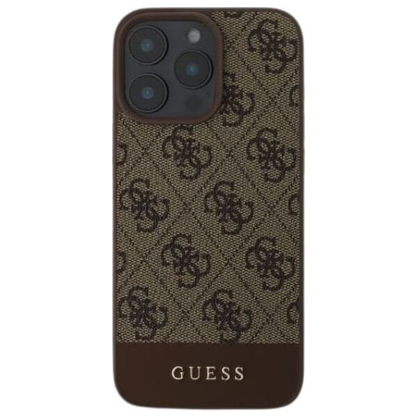Guess Guess GUHCP16SG4GLBR iPhone 16 6.1" brązowy/brown hardcase 4G Bottom Stripe