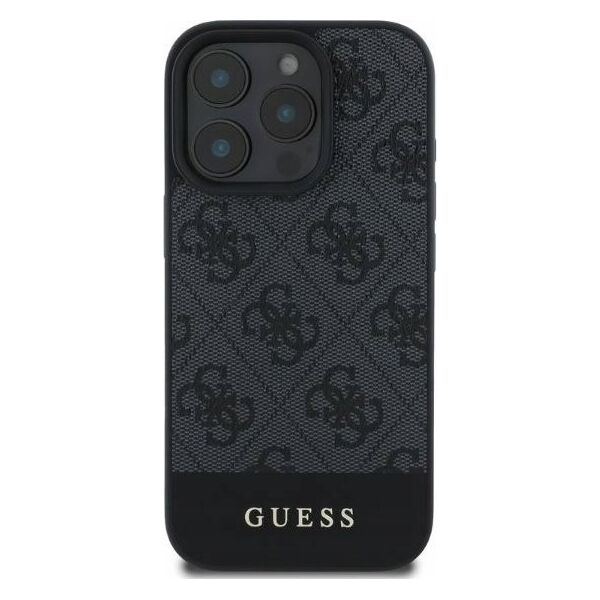 Guess GUESS futerał do IPHONE 16 Pro GUHCP16LG4GLGR (PC/TPU 4G PU Bottom Stripe) szary