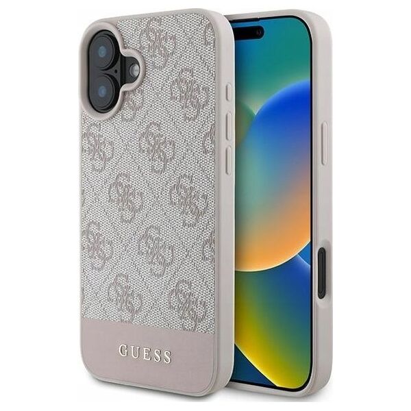 Guess GUESS futerał do IPHONE 16 Plus GUHCP16MG4GLPI (4G PU Bottom Stripe) różowy