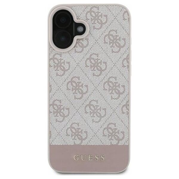 Guess GUESS futerał do IPHONE 16 Plus GUHCP16MG4GLPI (4G PU Bottom Stripe) różowy