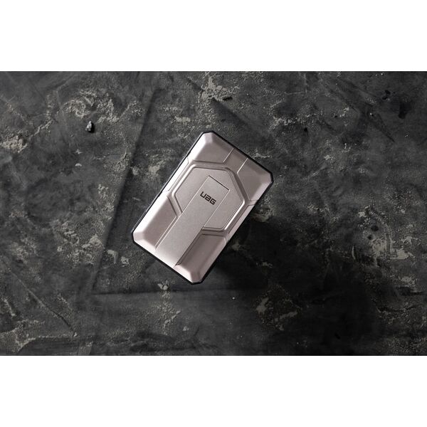 Powerbank Baseus UAG Rugged 10K - powerbank 10000 mAh z podstawką, ładowanie bezprzewodowe 10W, kompatybilny z MagSafe, kabel w zestawie (black/titanium)