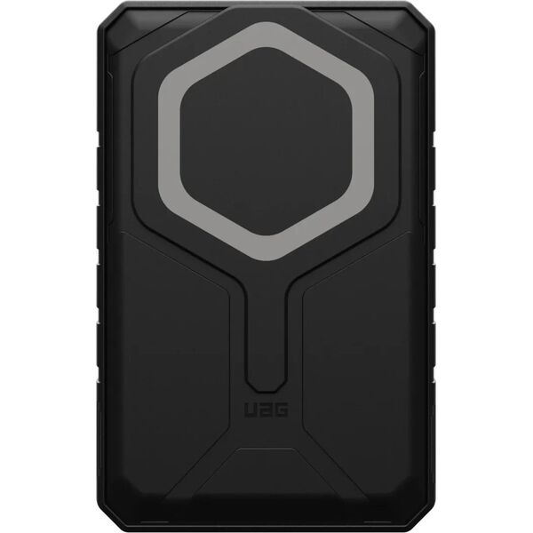 Powerbank Baseus UAG Rugged 10K - powerbank 10000 mAh z podstawką, ładowanie bezprzewodowe 10W, kompatybilny z MagSafe, kabel w zestawie (black/titanium)