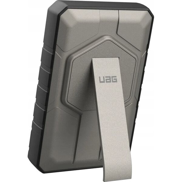 Powerbank Baseus UAG Rugged 10K - powerbank 10000 mAh z podstawką, ładowanie bezprzewodowe 10W, kompatybilny z MagSafe, kabel w zestawie (black/titanium)