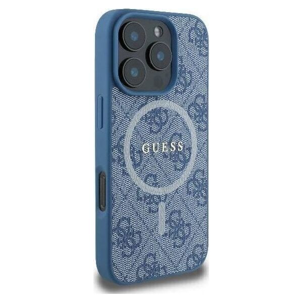 Guess Guess GUHMP16LG4GFRB iPhone 16 Pro 6.3" niebieski/blue hardcase 4G Ring Classic Logo MagSafe