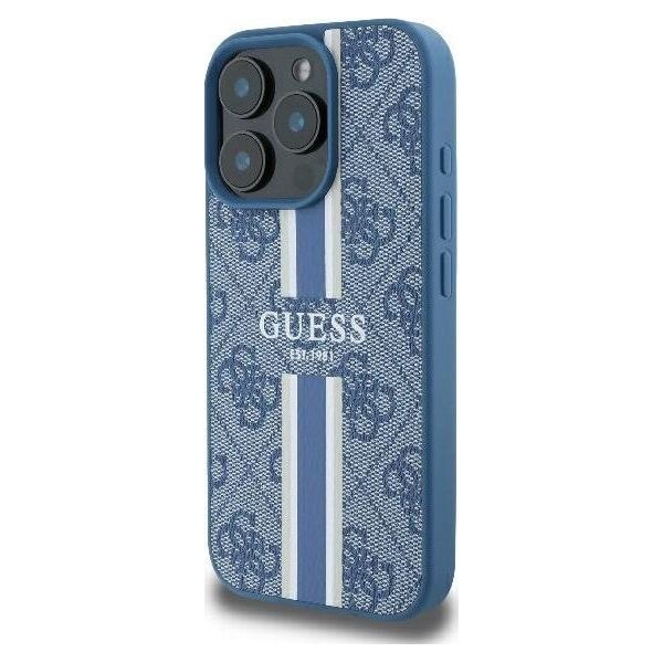 Guess Guess GUHMP16LP4RPSB iPhone 16 Pro 6.3" niebieski/blue hardcase 4G Printed Stripes MagSafe