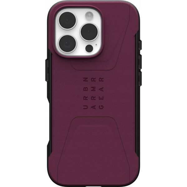 UAG UAG Civilian Magsafe - obudowa ochronna do iPhone 16 Pro kompatybilna z MagSafe (bordeaux)