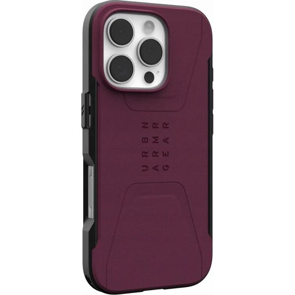 UAG UAG Civilian Magsafe - obudowa ochronna do iPhone 16 Pro kompatybilna z MagSafe (bordeaux)