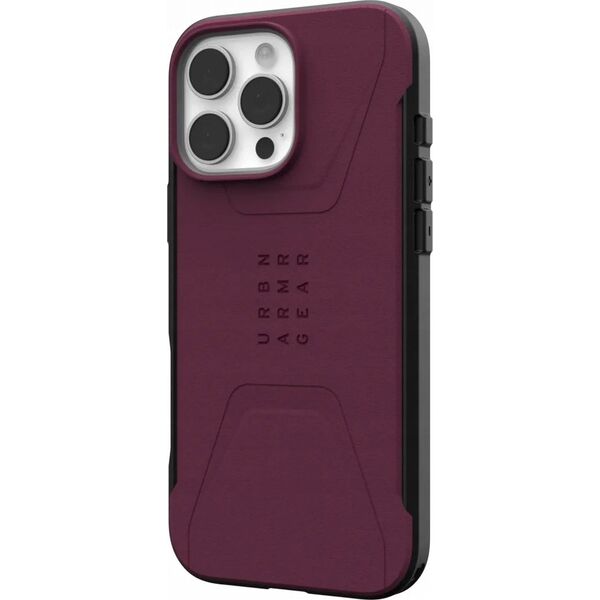 UAG UAG Civilian Magsafe - obudowa ochronna do iPhone 16 Pro Max kompatybilna z MagSafe (bordeaux)