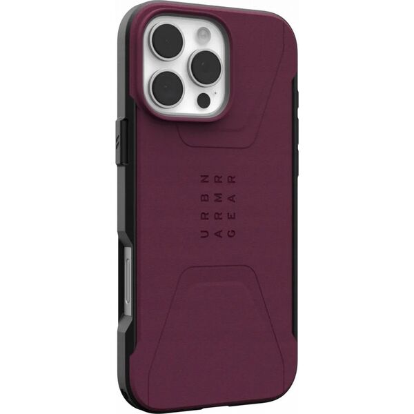 UAG UAG Civilian Magsafe - obudowa ochronna do iPhone 16 Pro Max kompatybilna z MagSafe (bordeaux)