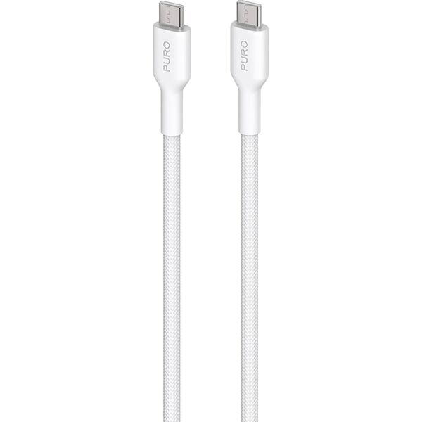Kabel USB Puro PURO Fabric - Kabel w oplocie heavy duty USB-C do USB-C 1,2m (biały)