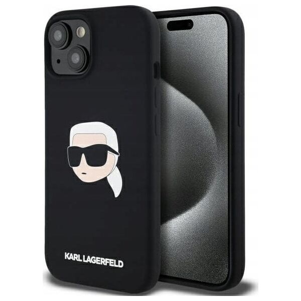 Karl Lagerfeld KLHMP15SSKHPPLK iPhone 15 6.1" black/black hardcase Silicone Karl Head Print MagSafe