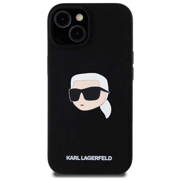 Karl Lagerfeld KLHMP15SSKHPPLK iPhone 15 6.1" black/black hardcase Silicone Karl Head Print MagSafe