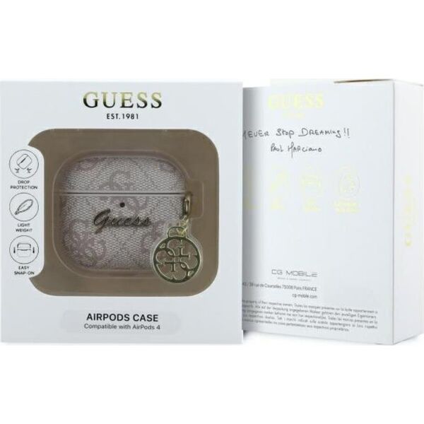 Guess GUA4G4GSMP AirPods 4 cover          różowy/pink 4G Charm Collection