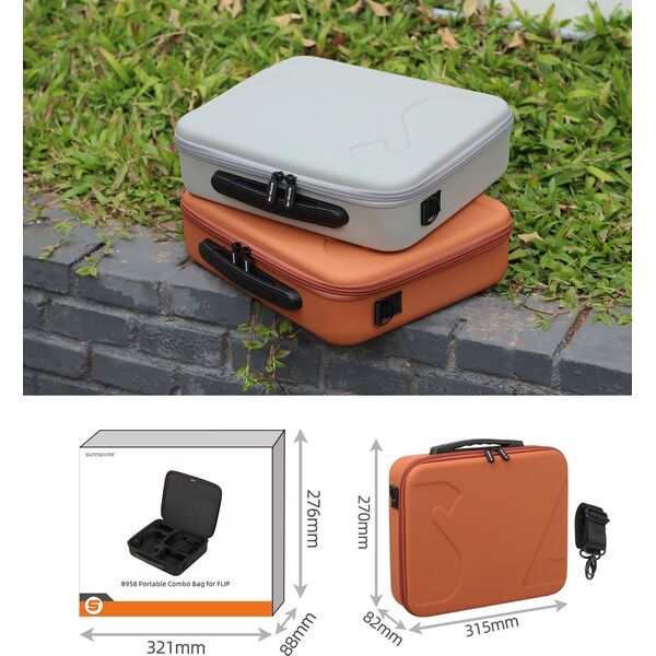 Futerał XL HARD Case Osłona Etui Pokrowiec Walizka na Pilot i Dron DJI FLIP / FP-B958-C / Pomarańczowy