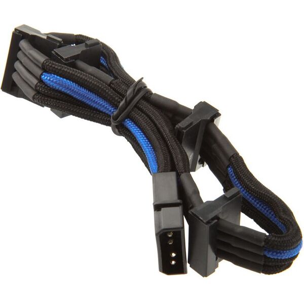SilverStone Molex - SATA x4, 0.3m, Niebieski (SST-PP07-BTSBA)