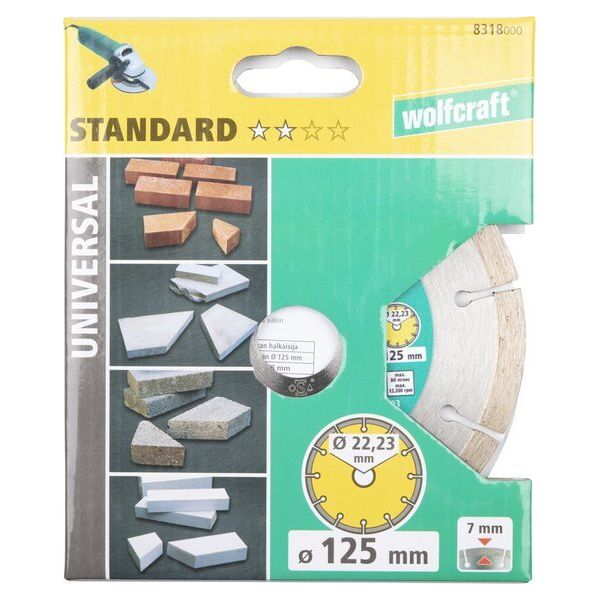 Wolfcraft Διαμαντόδισκος 125 για κοπή Solid Universal, wolfcraft