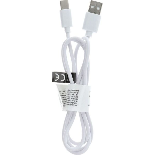 Kabel USB Partner Tele.com USB-A - USB-C 1 m Biały