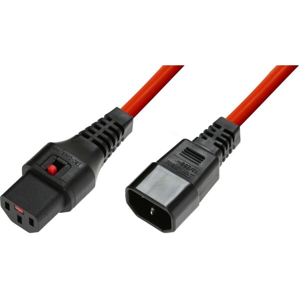 Καλώδιο τροφοδοσίας MicroConnect Microconnect MC-C13C14LOCK-0.5M Κόκκινο 0,5 m C13 panel C14 panel