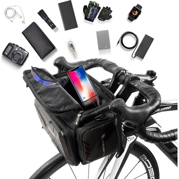WILDMAN sakwa rowerowa na kierownicę na zamek GS6 4L ( 4" - 7") czarna