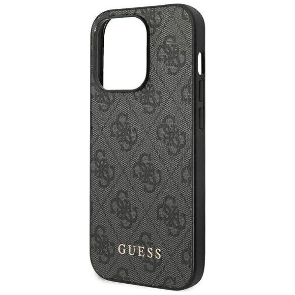 Guess Guess Etui Iphone 14 Pro Szary Metal Gold Logo