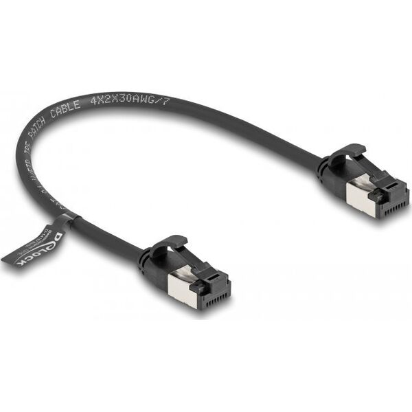 Delock Delock - Καλώδιο δικτύου - RJ-45 (M) σε RJ-45 (M) - 25 cm - U/FTP - CAT 8.1 - χωρίς γάντζο - Μαύρο