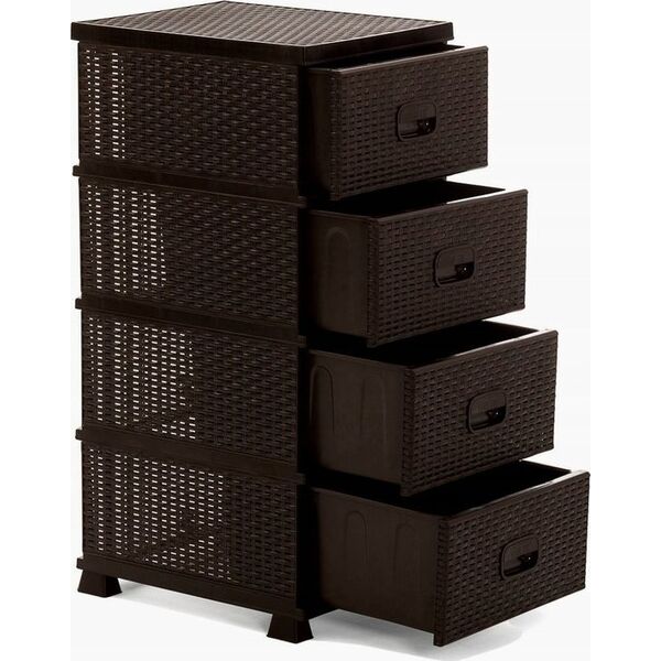 Komoda RATTAN 38x45x90 brązowa