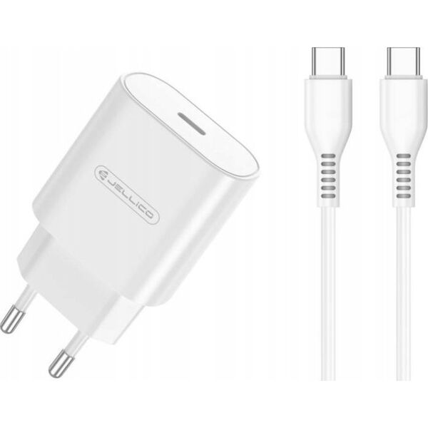 Ładowarka Jellico JELLICO ładowarka sieciowa C35 PD 25W 1xUSB-C + kabel USB-C - USB-C Biały