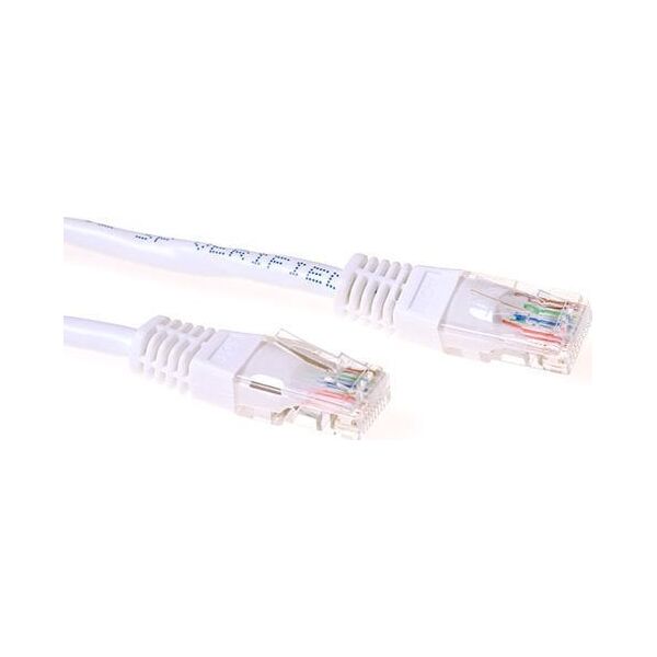 ACT White 15 meter U/UTP CAT6 patch cable with RJ45 connectors. Cat6 u/utp white 15.00m (IB9415)