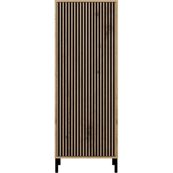Witryna KAMARO 1DD SLIM DĄB ARTISAN Lamele Front Ryflowany