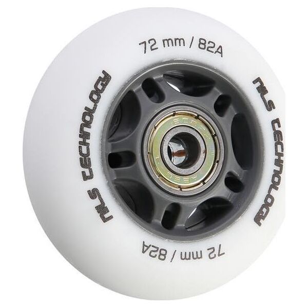 Nils Extreme PU 72x24 82A BIAŁE MATOWE (4 szt.) + ABEC-9 (8 szt.) ZESTAW NILS EXTREME