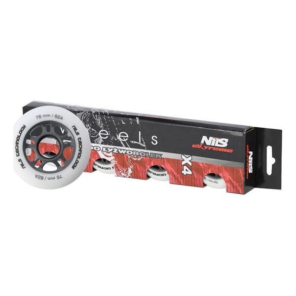 Nils Extreme PU 76x24 82A BIAŁE MATOWE KÓŁKA (4 szt.) NILS EXTREME